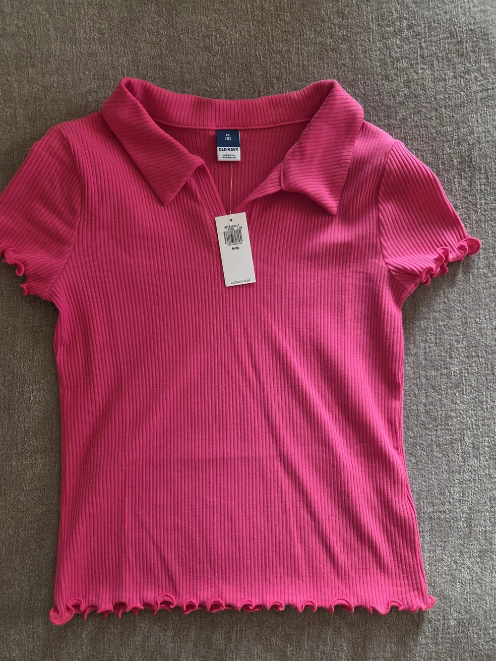 Old Navy Girl's Pink Ribbed Polo Tee  Size Medium (8)